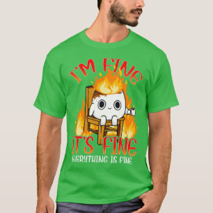 Camiseta Marshmallow Im Fine Meme Outr Hombres Niños Campi 