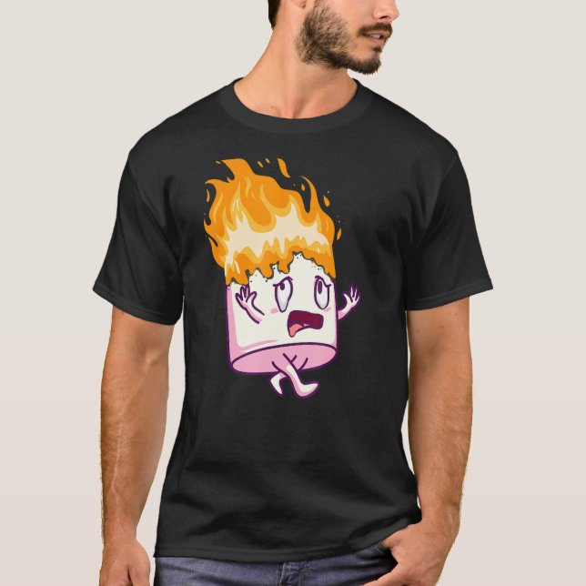 Camiseta Marshmallow On Fire S.Mores Camping Campfire Smore (Anverso)