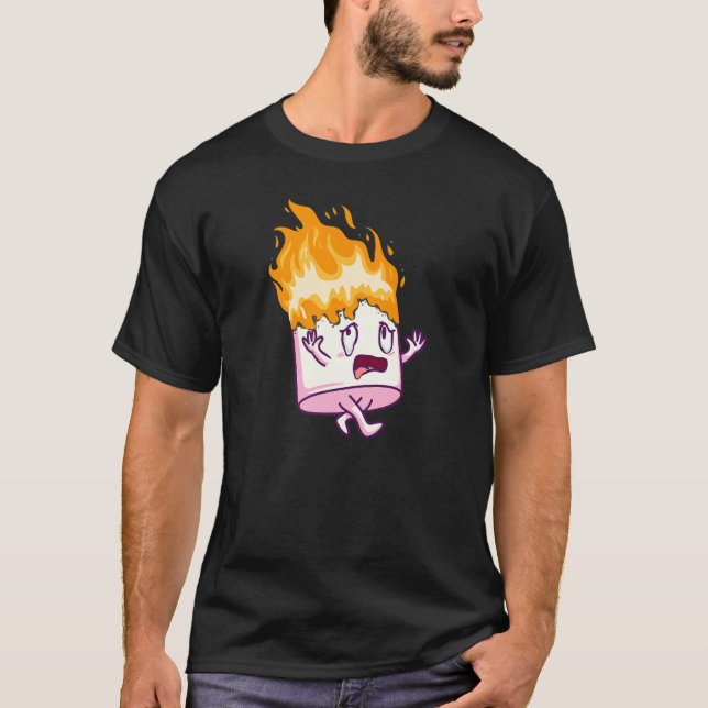 Camiseta Marshmallow On Fire S.Mores Camping Campfire Smore (Anverso)
