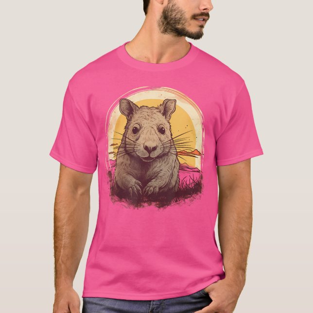 Camiseta Marsupiales de animales de Wombat rellenos austral (Anverso)