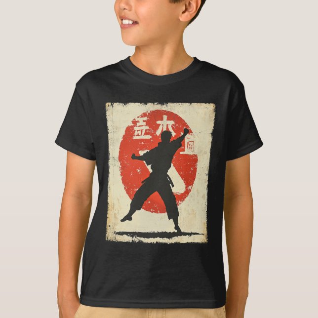 Camiseta Marta japonesa de silueta con problemas de karate  (Anverso)