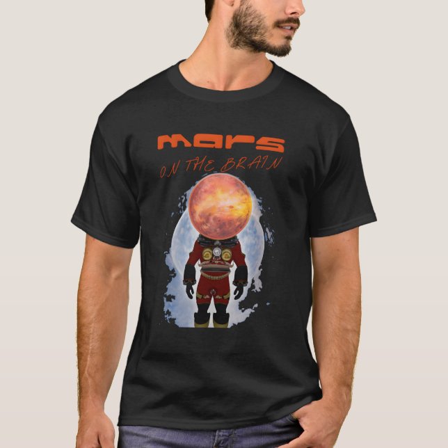 Camiseta Marte En El Astronauta Cerebro Nerd (Anverso)