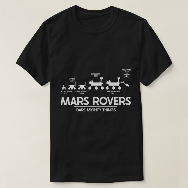 Camiseta Marte Perseverancia Rover Se Atreve A Cosas Fuerte (Diseño del anverso)