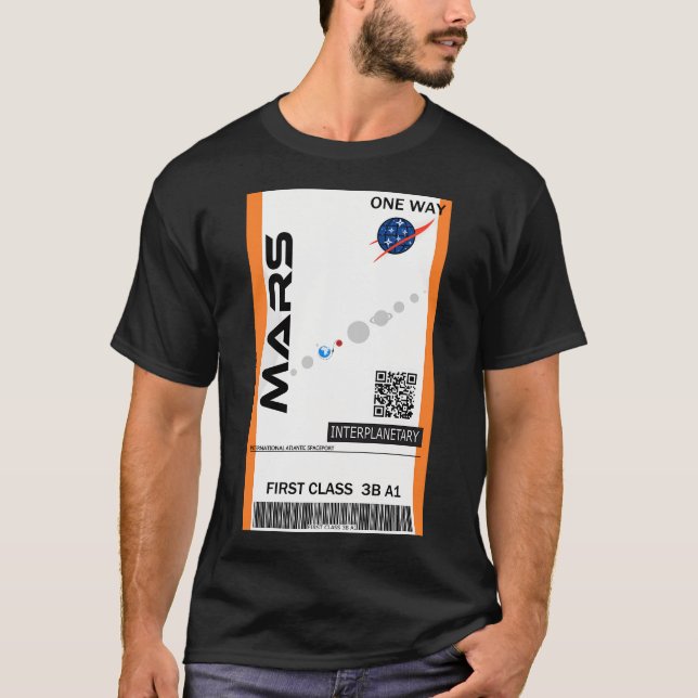 Camiseta Marte Space Ticket (Anverso)