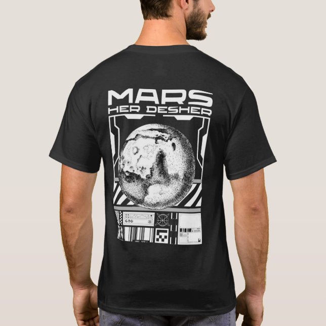 Camiseta Marte tee para gusanos espaciales con tela de la m (Reverso)