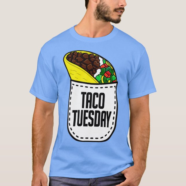 Camiseta Martes Taco Bolsillo de comida mexicana Taco Tee (Anverso)