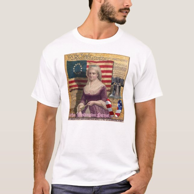 Camiseta Martha Washington la 1ra señora del primer (Anverso)