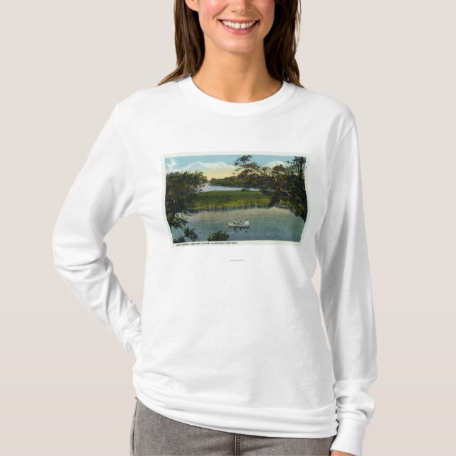 Camiseta Martha's Vineyard, escena de Tashmoo del lago (Anverso)