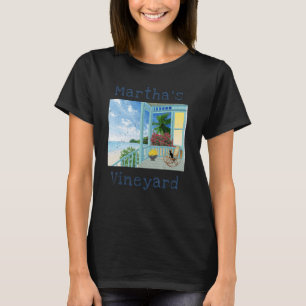 Camiseta Marthas Vineyard Summer Vacation Cottage Porch Row