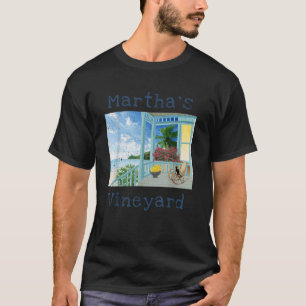 Camiseta Marthas Vineyard Summer Vacation Cottage Porch Row