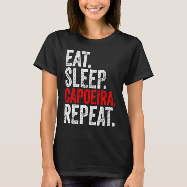 Camiseta Martial Ninja Costume  Eat Sleep Capoeira Repeat (Anverso)
