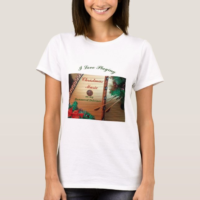 Camiseta martillada del navidad del Dulcimer (Anverso)