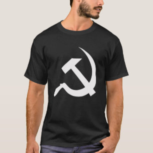 Camiseta Martillo blanco y hoz del estilo clásico en negro
