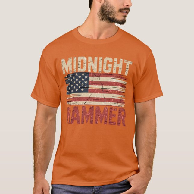 Camiseta Martillo de medianoche B-2 Stealth Jet Bandera De  (Anverso)