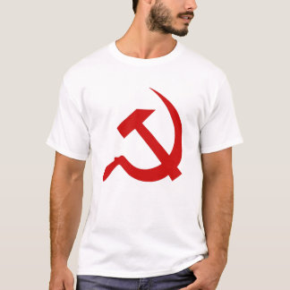 Camiseta Martillo rojo y hoz del estilo clásico en blanco