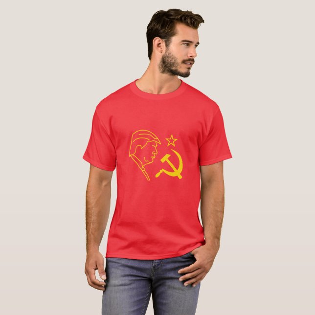 Camiseta Martillo y hoz divertidos del perfil de Donald (Anverso completo)