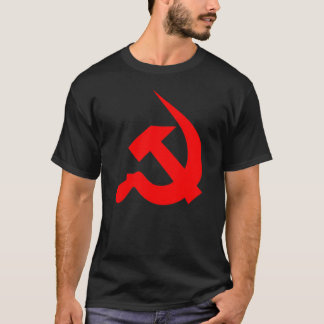 Camiseta Martillo y hoz rojos Neo-Gruesos en negro