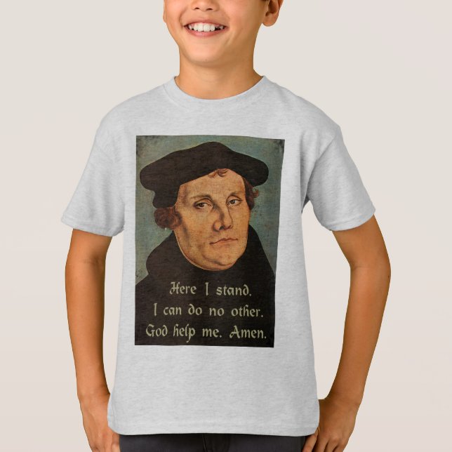 Camiseta Martin Luther aquí coloco 95 tesis religiosas (Anverso)