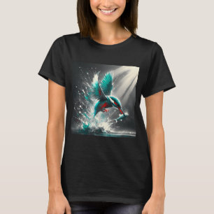 Camiseta Martín Pescador Atrapando Peces, Arte Generado Por