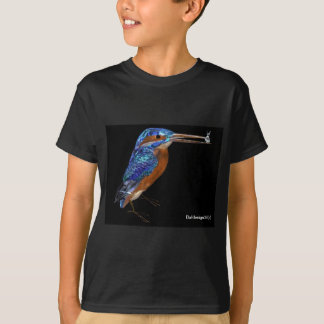 Camiseta MARTÍN PESCADOR, azul eléctrico, negro