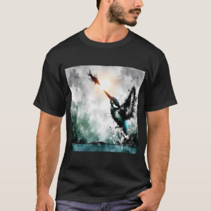 Camiseta Martín Pescador Buceando Para Peces, Arte Generado