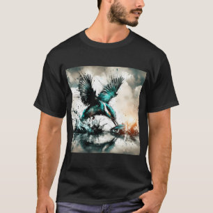 Camiseta Martín Pescador Buceando Para Peces, Arte Generado