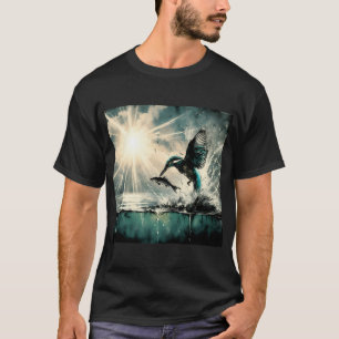 Camiseta Martín Pescador Buceando Para Peces, Arte Generado