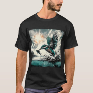 Camiseta Martín Pescador Buceando Para Peces, Arte Generado