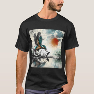 Camiseta Martín Pescador Buceando Para Peces, Arte Generado