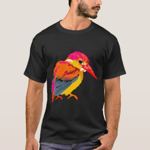 Camiseta Martín pescador rosa y naranja
