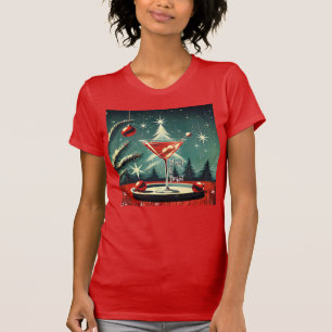 Camiseta Martini de árbol de Navidad Retro 50s Nevada