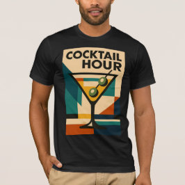 Camiseta Martini de hora de cóctel Bauhaus moderno de media