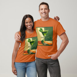 Camiseta ¡Martini Shamrock de estilo moderno de mediados de