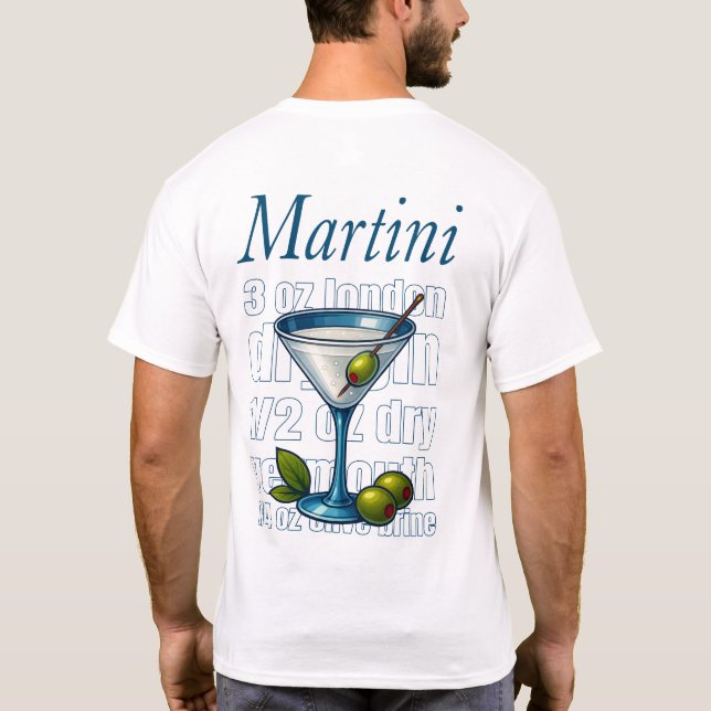 Camiseta Martini T-Shirt – Classic Gin or Vodka Cocktail (Reverso)