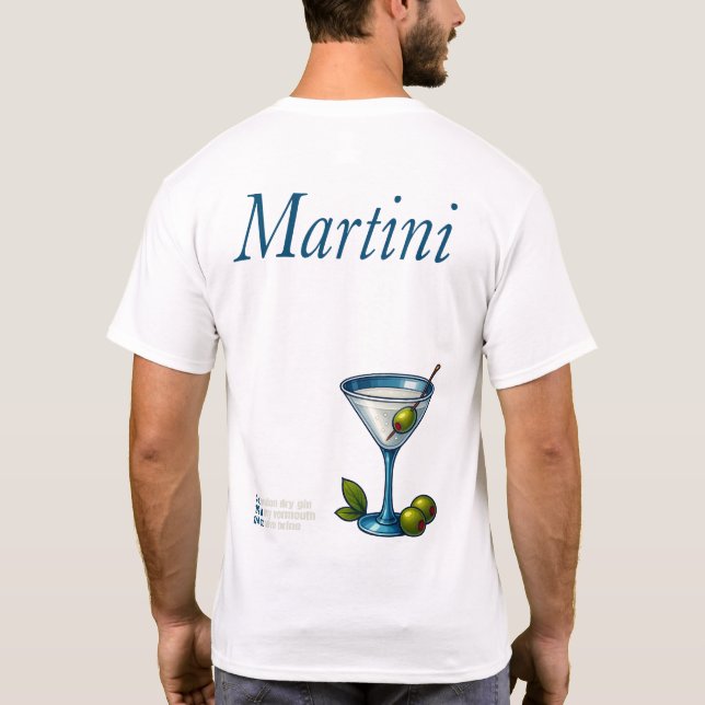 Camiseta Martini T-Shirt – Classic Gin or Vodka Cocktail (Reverso)