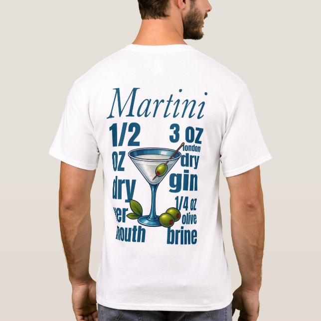 Camiseta Martini T-Shirt – Classic Gin or Vodka Cocktail (Reverso)