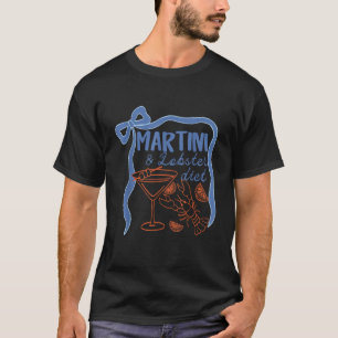 Camiseta Martini y langosta Dieta Costera verano divertida