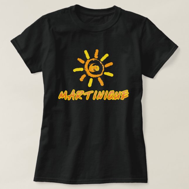 Camiseta Martinica amarillo brillante y naranja (Diseño del anverso)