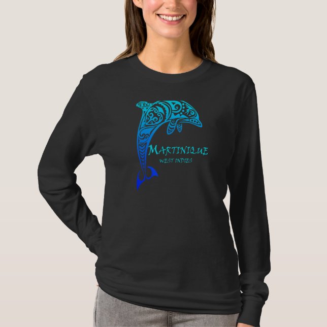 Camiseta Martinica Indias Occidentales Vintage Dolphin Vaca (Anverso)