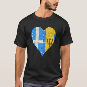 Camiseta Martiniquais Corazón de Bandera Barbadiense