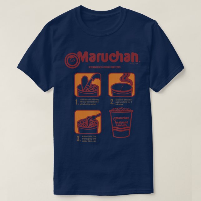 Camiseta Maruchan Poster de instrucciones de cocina recomen (Diseño del anverso)