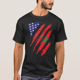 Camiseta Maruecos Bandera Americana Herencia Patriótica de 