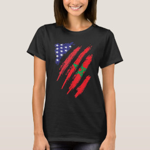 Camiseta Maruecos Bandera Americana Herencia Patriótica de 