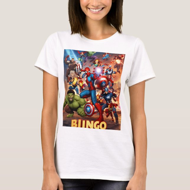 Camiseta Marvel Bingo Heroes (Anverso)