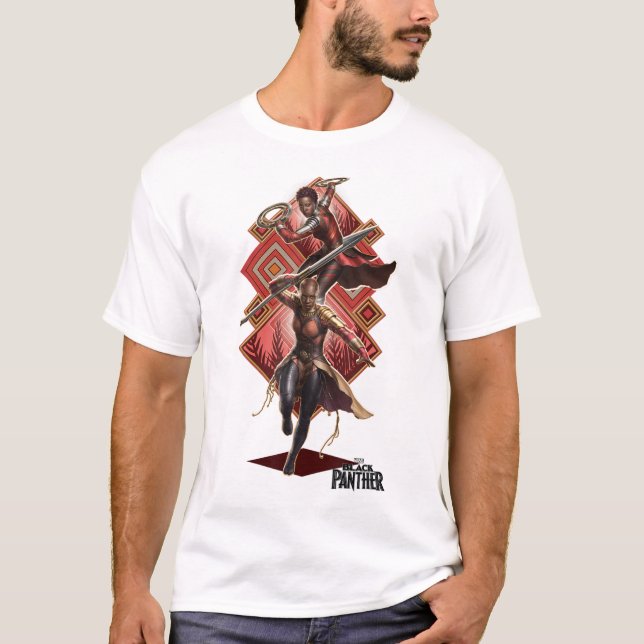 Camiseta Marvel Black Panther Movie Okoye Nakia Diamond Pos (Anverso)