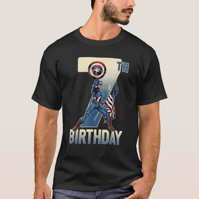 Camiseta Marvel Captain America 7º gráfico de cumpleaños (Anverso)