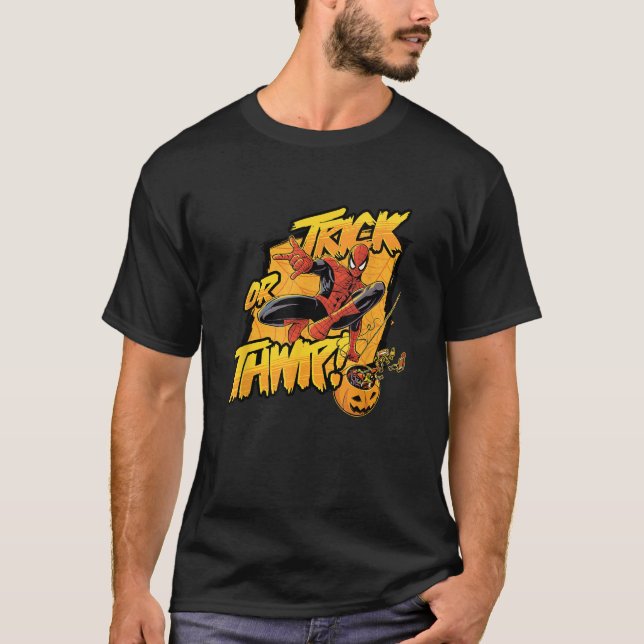 Camiseta Marvel Classic Halloween Spider Man Trick Or Thwip (Anverso)