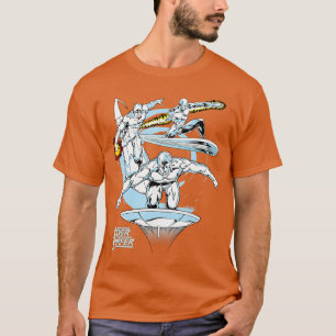 Camiseta Marvel Comics el Cuatro Fantásticos Vintage Silver