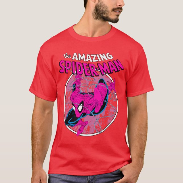Camiseta Marvel Comics SpiderMan Antiguo Balanceo Web Acció (Anverso)