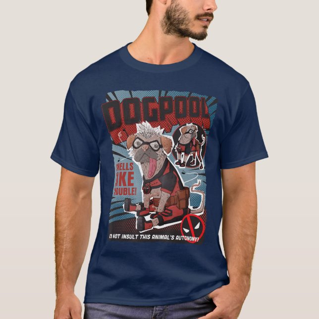 Camiseta Marvel Deadpool Wolverine Dogpool Doodle Cómic Boo (Anverso)